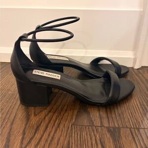Steve Madden Black Irene Block Heel Ankle-Strap Sandals